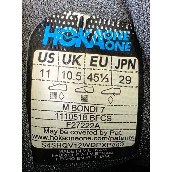 Hoka Mens Trainers Bondi 7 Lace-Up Low-Top Running Sneakers Mesh - Picture 5 of 16